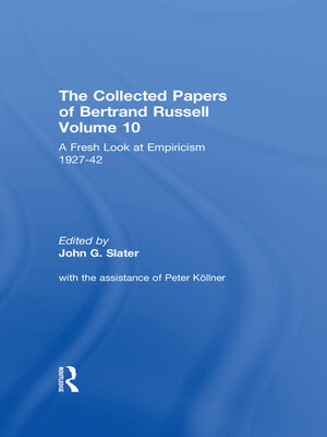 cover image of The Collected Papers of Bertrand Russell, Volume 10